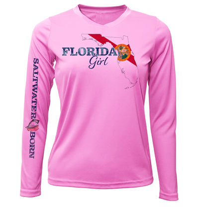 Key West Florida Girl Long Sleeve UPF 50+ Dry-Fit Shirt