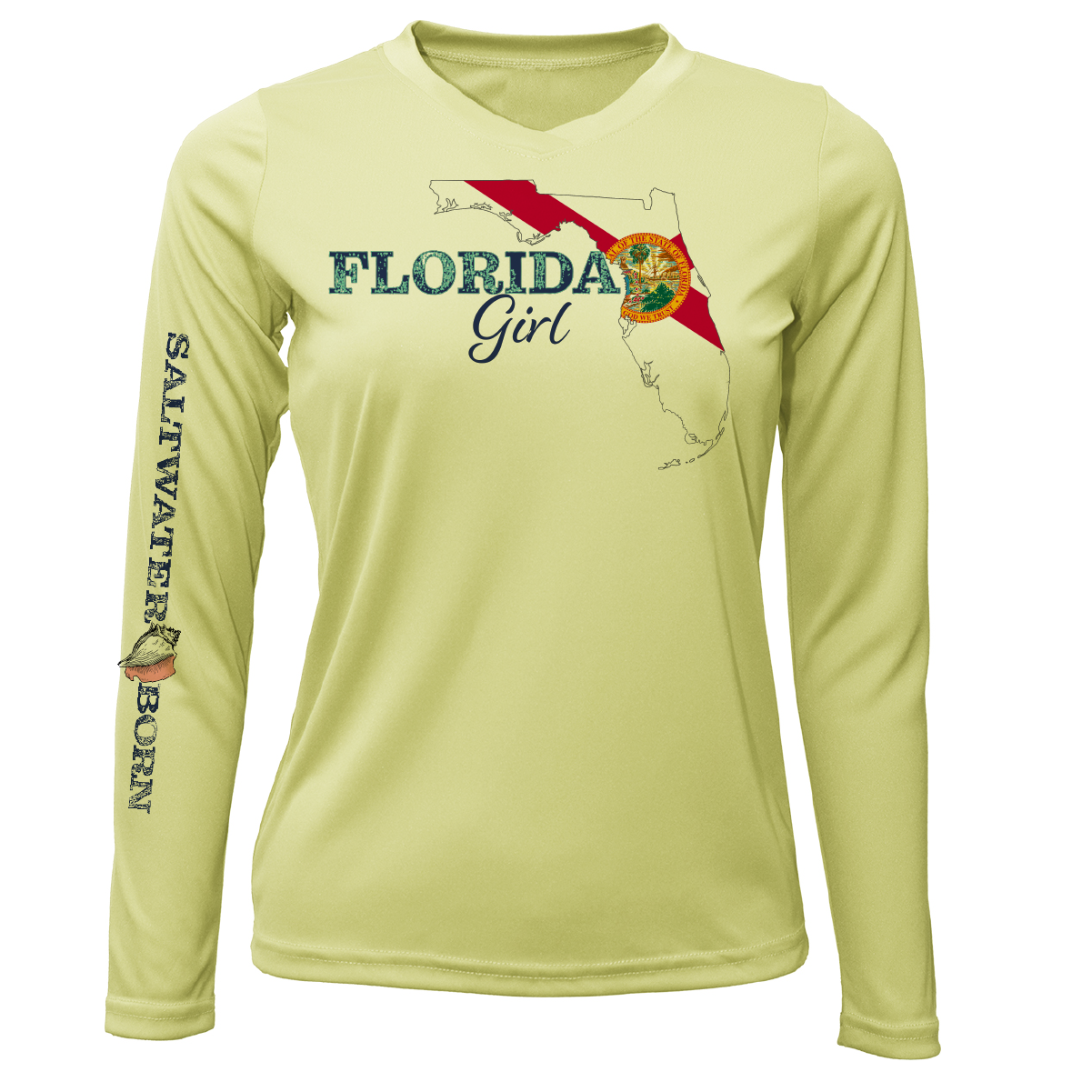 Key West Florida Girl Long Sleeve UPF 50+ Dry-Fit Shirt