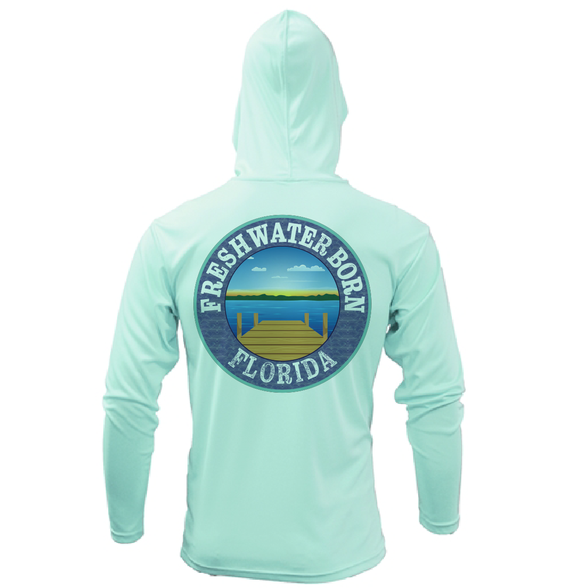 Florida USA Freshwater Born Men's Long Sleeve UPF 50+ Dry-Fit Hoodie