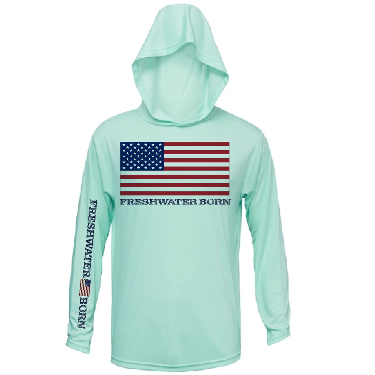 Michigan USA Freshwater Born Men's Long Sleeve UPF 50+ Dry-Fit Hoodie