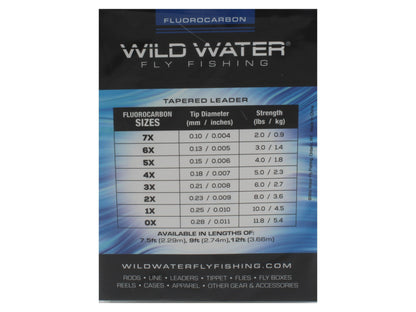 Wild Water Fly Fishing Fluorocarbon Leader 1X, 9ft (Qty 3) | SendIt Sailing