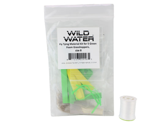 Wild Water Fly Fishing Fly Tying Material Kit, Green Foam Grasshopper | SendIt Sailing