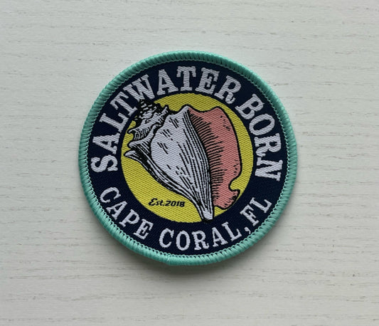 Saltwater Born Cape Coral Embroidered Patch