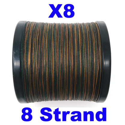 Reaction Tackle X8 Braided Fishing Line - Green Camo 8 Strand