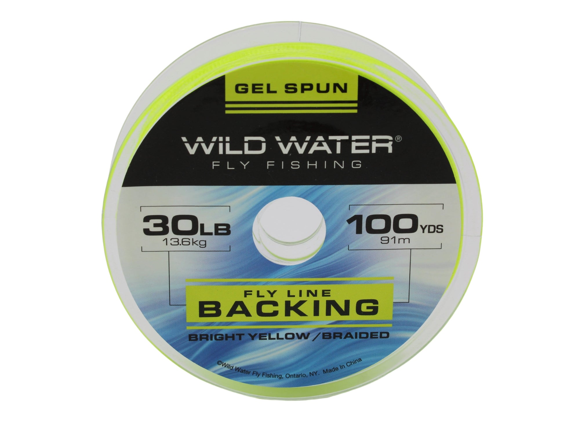 Wild Water Fly Fishing Braided Gel Spun Backing Spool, 30# 100 yards, Bright Yellow | SendIt Sailing