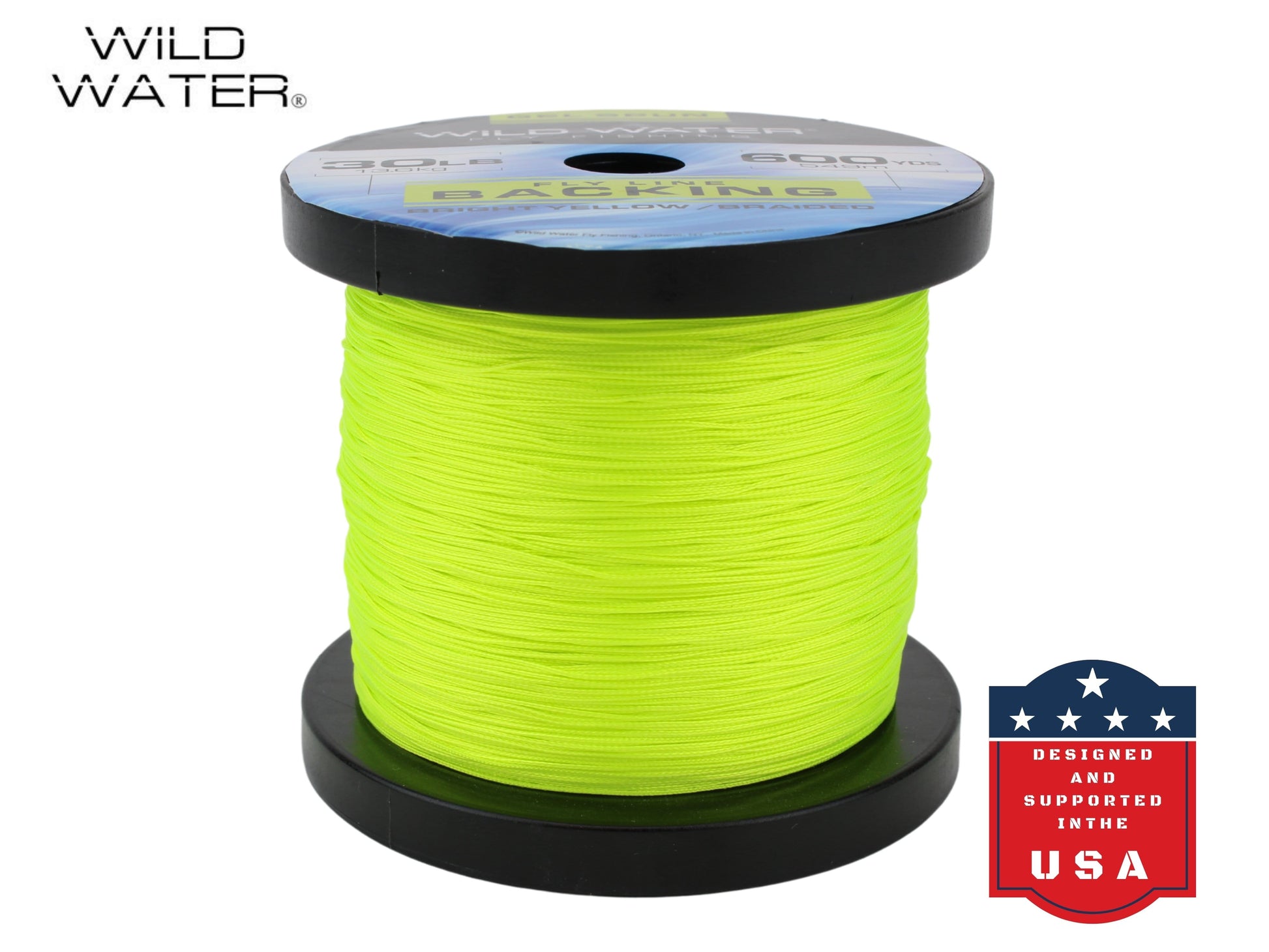 Wild Water Fly Fishing Braided Gel Spun Backing Spool, 30# 600 yards, Bright Yellow | SendIt Sailing