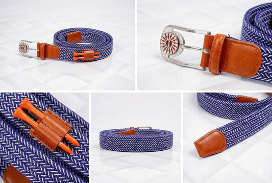 THE BRAIDED BYRD GOLF BELT ♠ Blue/White