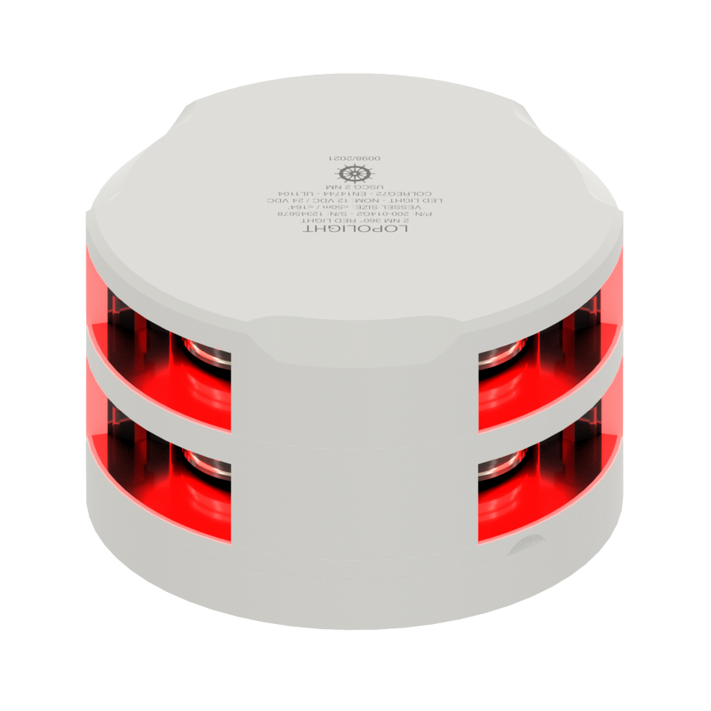 Lopolight 2nm 360 Degree Red Double White Coated UL | SendIt Sailing