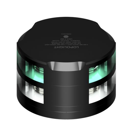 Lopolight 2nm 360 Degree White + Green Black with FB Base | SendIt Sailing