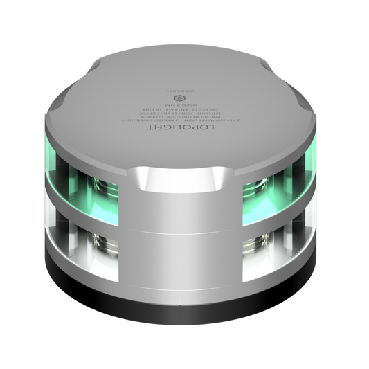 Lopolight 2nm 360 Degree White + Green Silver with FB Base | SendIt Sailing