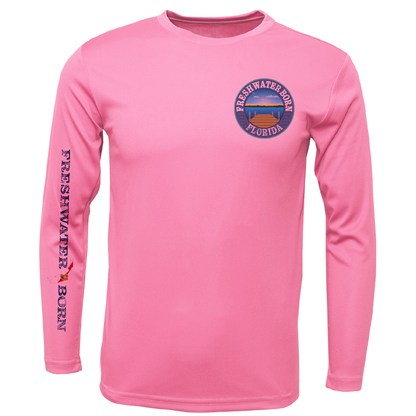 Florida Freshwater Born Peacock Bass Girl's Long Sleeve UPF 50+ Dry-Fit Shirt