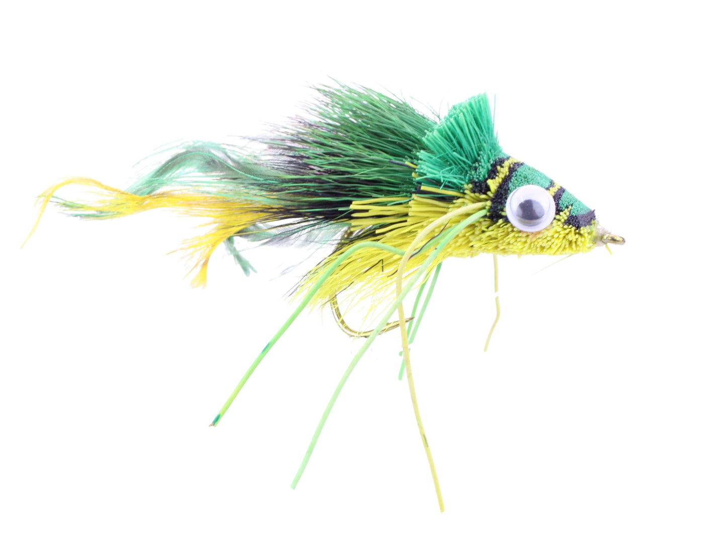 Wild Water Fly Fishing Green and Yellow Deer Hair Diver, size 2 (Qty 2) | SendIt Sailing