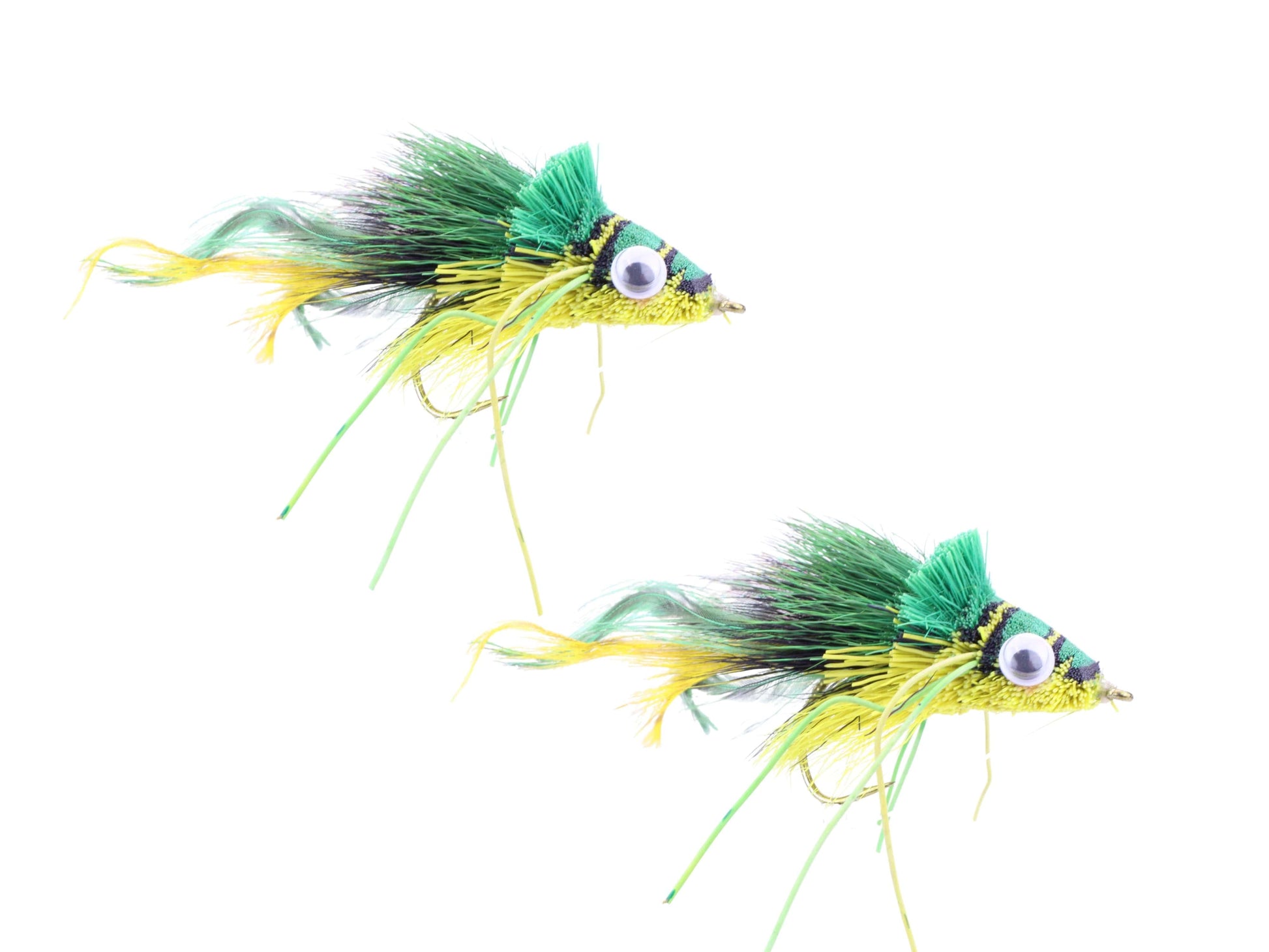 Wild Water Fly Fishing Green and Yellow Deer Hair Diver, size 2 (Qty 2) | SendIt Sailing