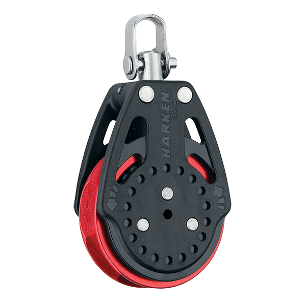 Harken 57mm Ratchamatic Block Swivel, Red Sheave | SendIt Sailing