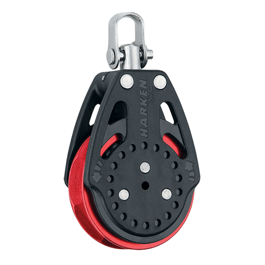 Harken 57mm Ratchamatic Block Swivel, Red Sheave | SendIt Sailing