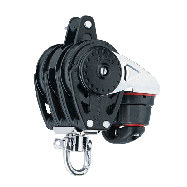 Harken 57mm Triple Ratchamatic Block Swivel, Becket, Cam Cleat | SendIt Sailing