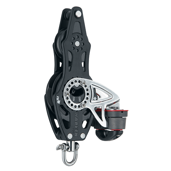 Harken 75mm Fiddle Ratchet Block Swivel, Becket, Cam Cleat | SendIt Sailing