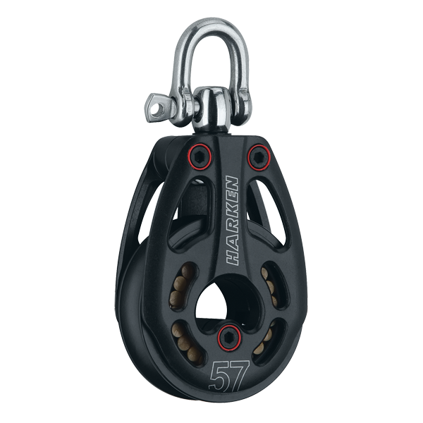 Harken 57mm Aluminum Low Load Black Magic Block with Swivel | SendIt Sailing