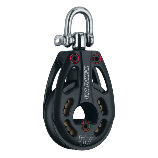 Harken 57mm Aluminum Low Load Black Magic Block with Swivel | SendIt Sailing