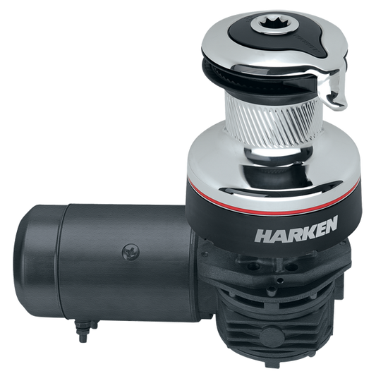 Harken Radial 2 Spd Electric ST Chrome Winch Horizontal Left Mount 12 Volt | SendIt Sailing