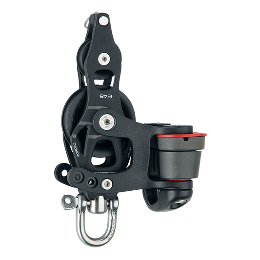 Harken 45mm Single Aluminum Element Fiddle Block with Swivel, Becket & 150 Cam | SendIt Sailing