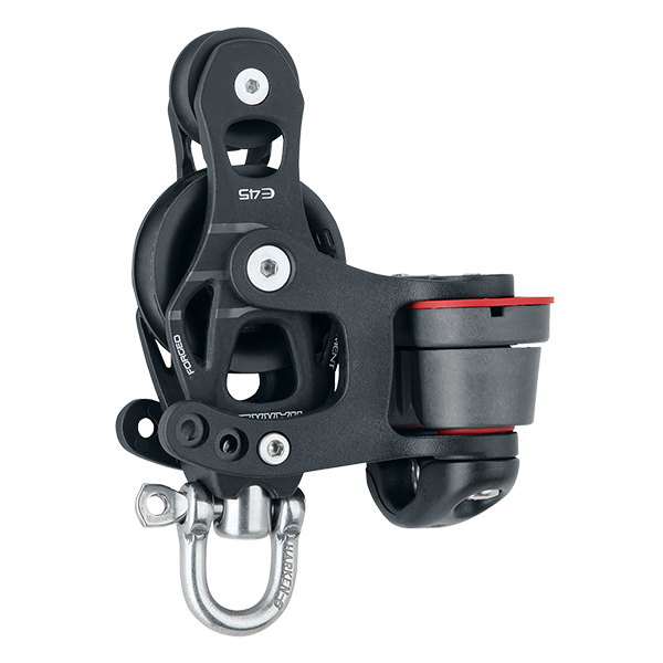 Harken 45mm Single Aluminum Element Fiddle Block with Swivel & 150 Cam Cleat | SendIt Sailing