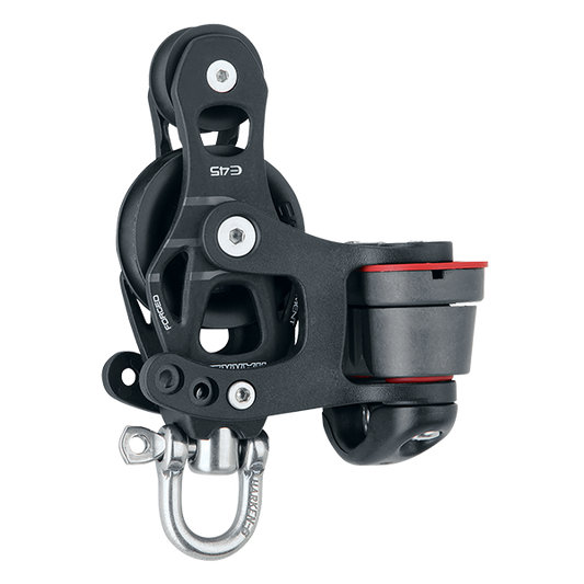 Harken 45mm Single Aluminum Element Fiddle Block with Swivel & 150 Cam Cleat | SendIt Sailing