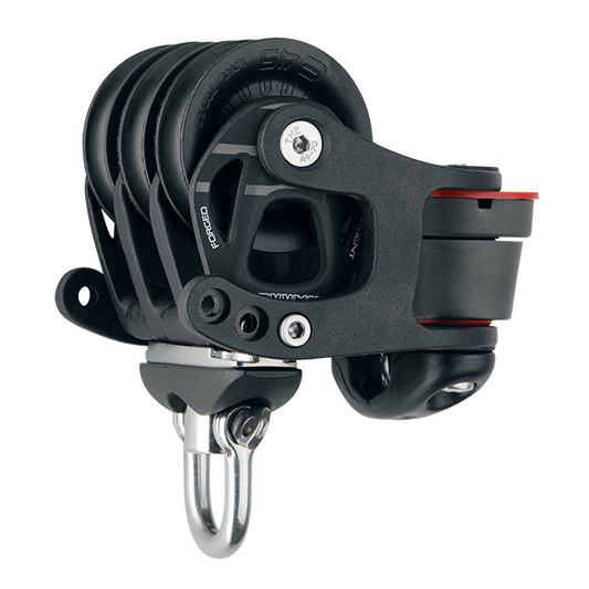 Harken 45mm Aluminum Element Triple Block Swivel, Cam Cleat | SendIt Sailing