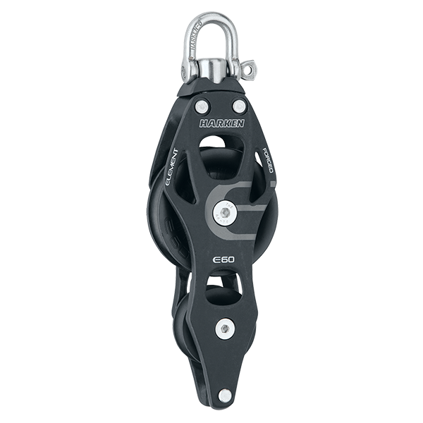 Harken 60mm Aluminum Element Fiddle Block Swivel, Becket | SendIt Sailing