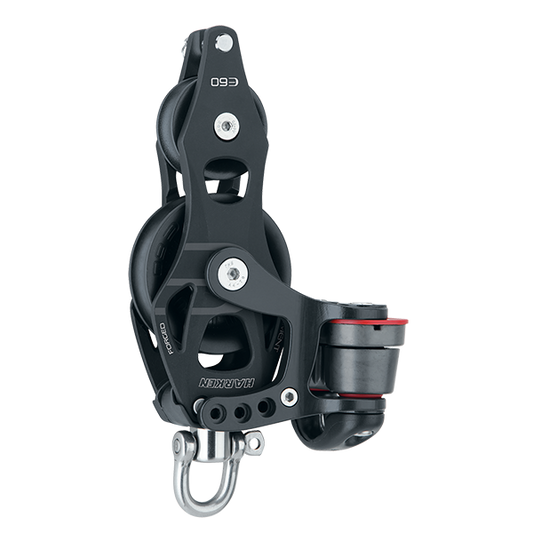 Harken 60mm Aluminum Element Fiddle Block Swivel, Becket, Cam Cleat | SendIt Sailing