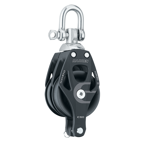 Harken 60mm Aluminum Element Double Block Swivel, Becket | SendIt Sailing