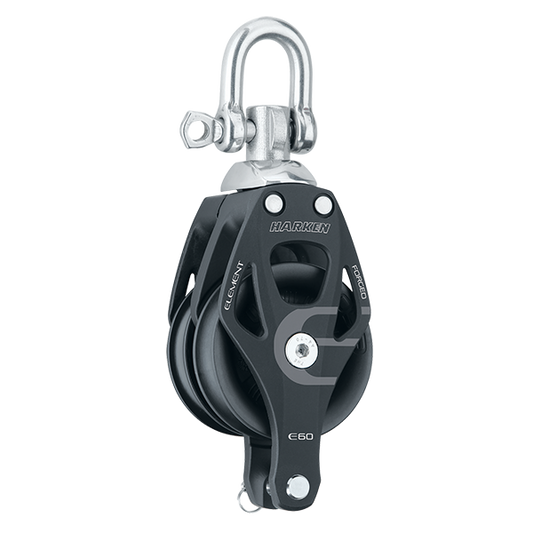 Harken 60mm Aluminum Element Double Block Swivel, Becket | SendIt Sailing