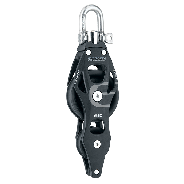 Harken 80mm Aluminum Element Fiddle Block Swivel, Becket | SendIt Sailing