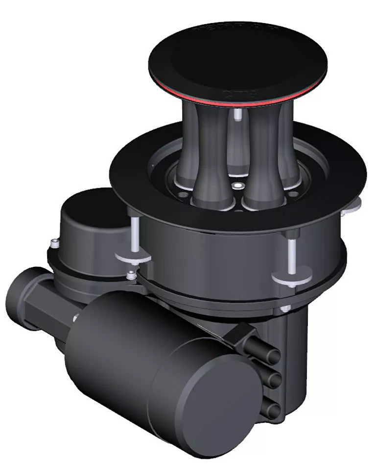 Harken 1200 CLR Electric AL Mooring Horizontal Left Mount Winch With 24V Dual Function Control Box | SendIt Sailing