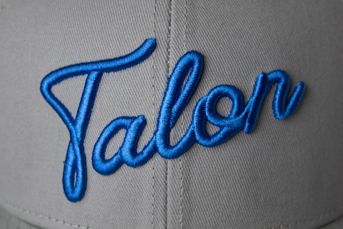 Flat Brim Hat - Grey w/ Royal Script