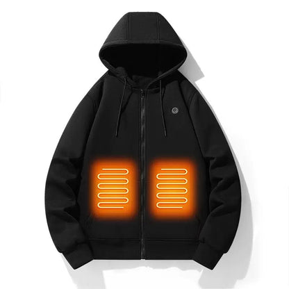 LITEGUEST 5-Zone USB Heated Hoodie Heated Zip-up Hooded Sweatshirt