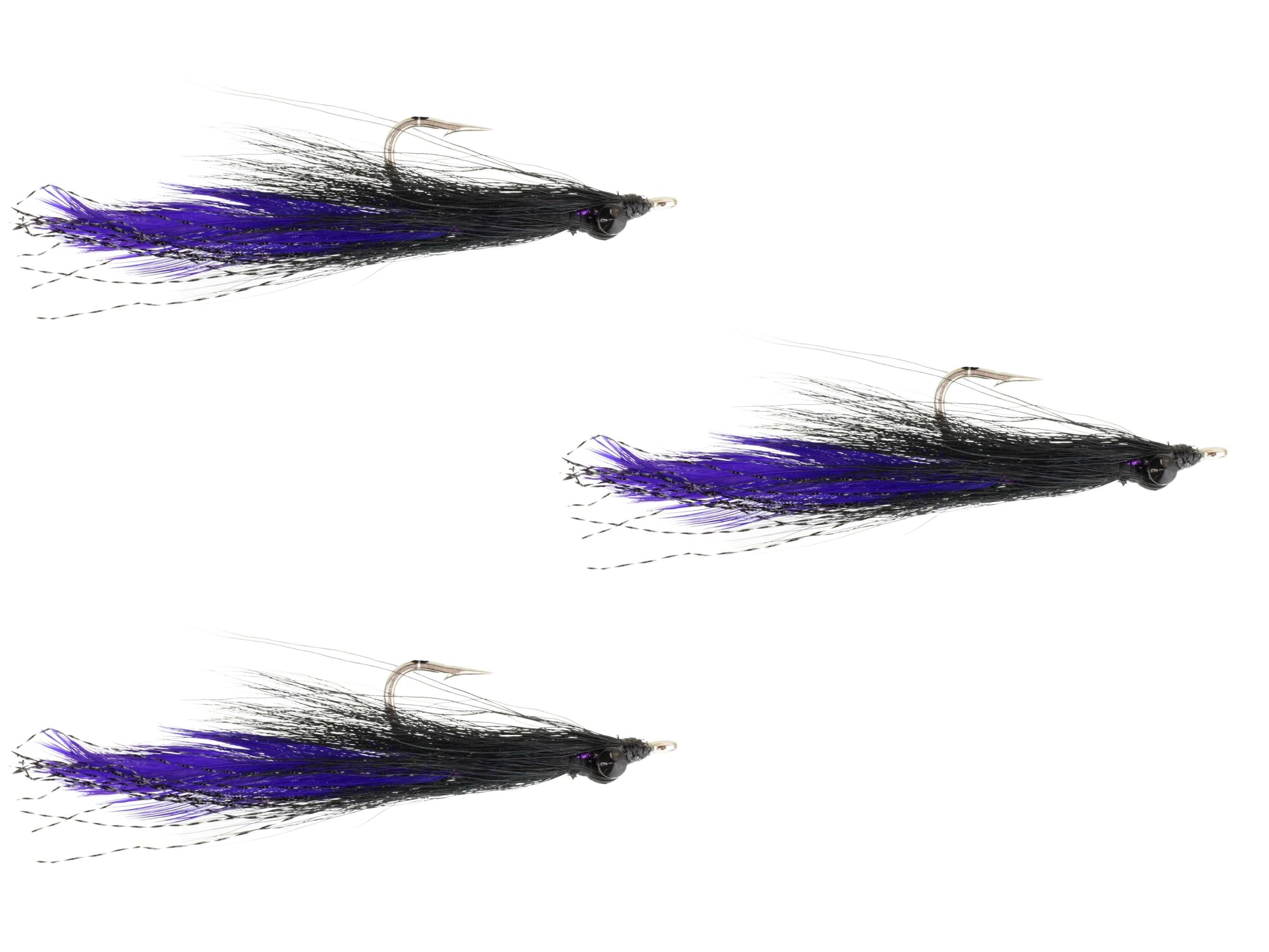 Wild Water Fly Fishing Purple and Black Deep Diving Demon Clouser, size 2/0 (Qty 3) | SendIt Sailing