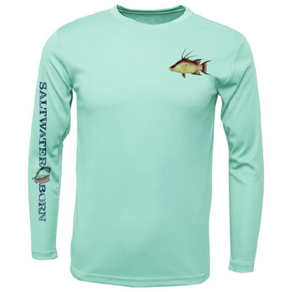 SK Hogfish on Chest Long Sleeve UPF 50+ Dry-Fit Shirt
