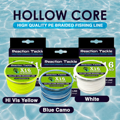 Reaction Tackle Hollow Core - 16 Strand Braided Fishing Line