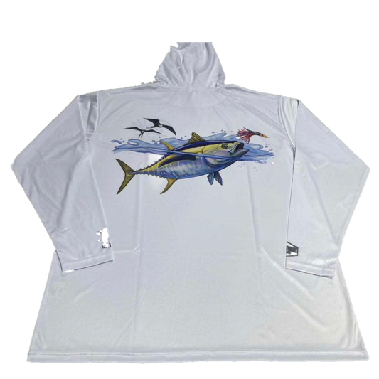 Tails Not Tales Ahi Dri Fit Hoodie (Adult/Keiki)