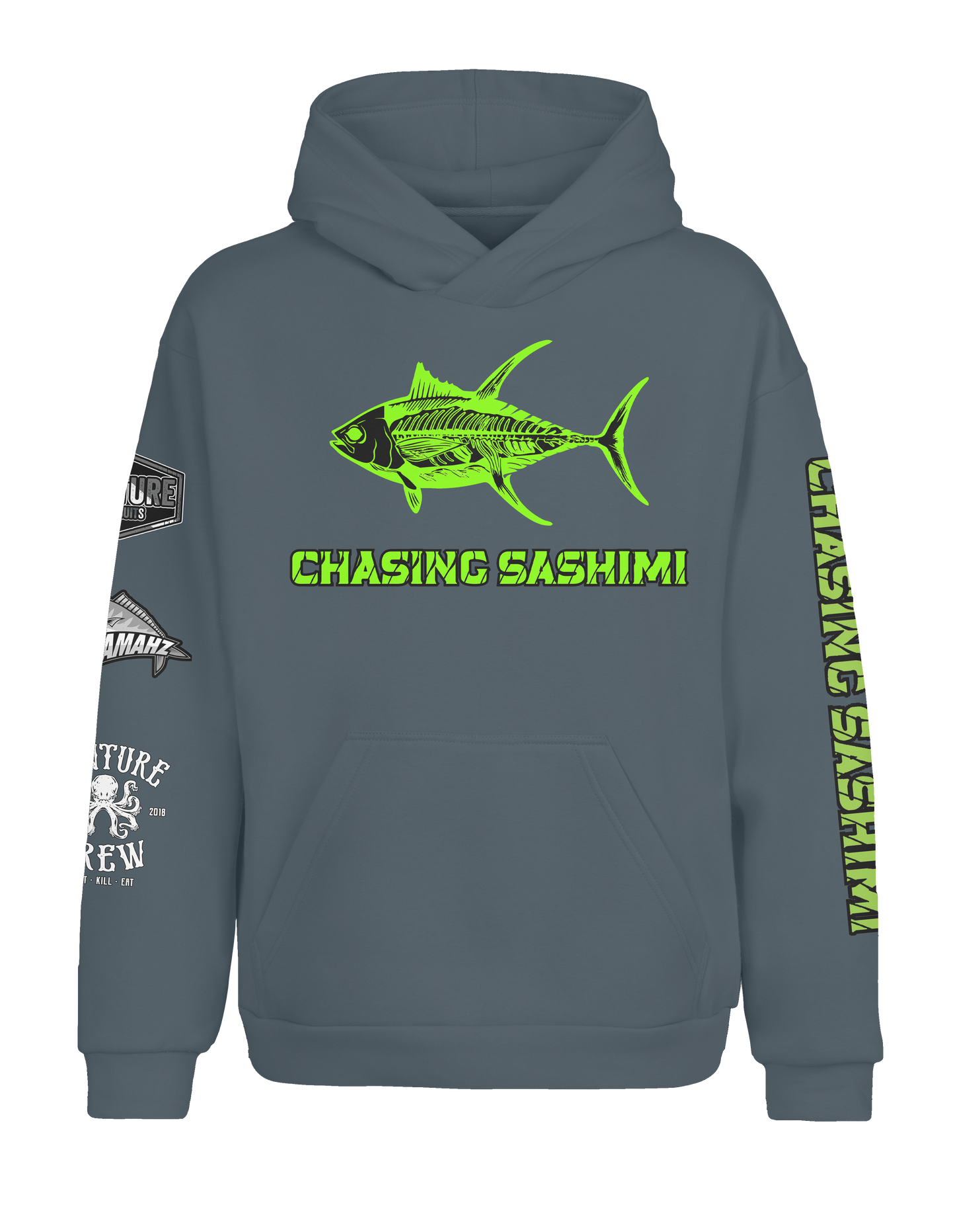 Chasing Sashimi Fleece Dri Fit Hoodie w/ Kangaroo Pocket (Adult/Keiki)