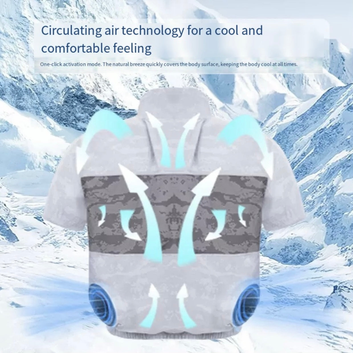 LITEGUEST Cooling Fan Jacket with LED Light Stay Cool for Outdoor