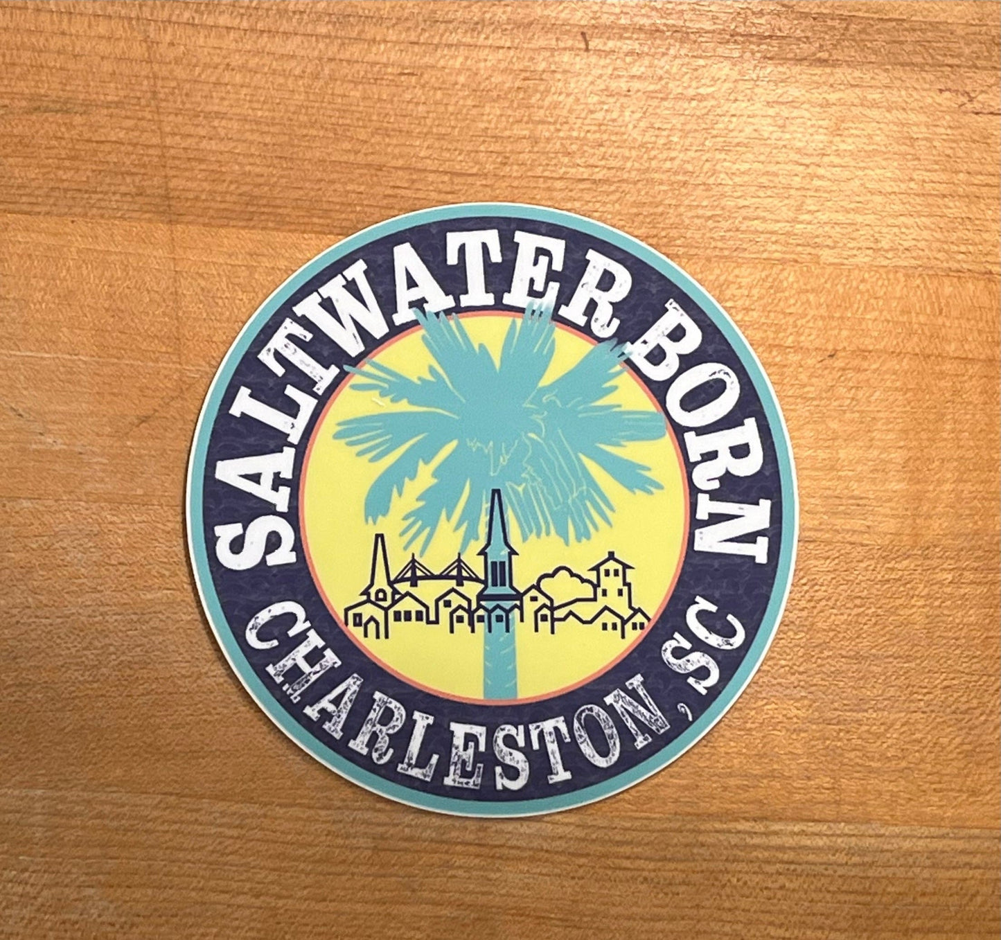 Saltwater Born Charleston, SC Sticker