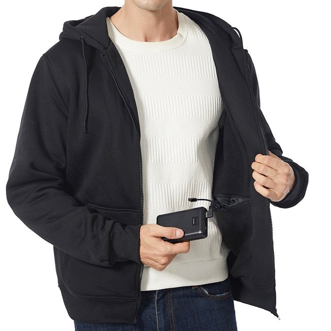 LITEGUEST 5-Zone USB Heated Hoodie Heated Zip-up Hooded Sweatshirt