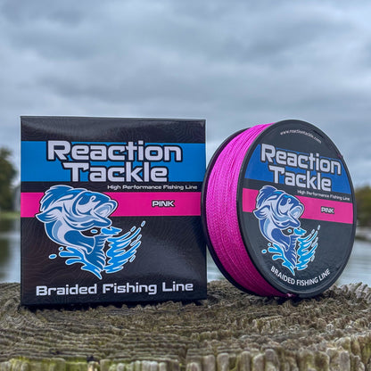 Reaction Tackle Braided Fishing Line - Pink