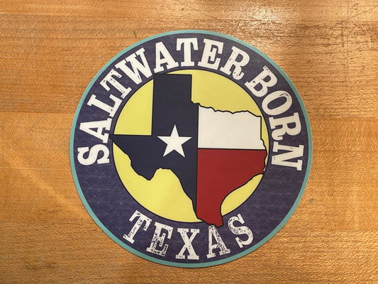 Saltwater Born State of Texas Sticker