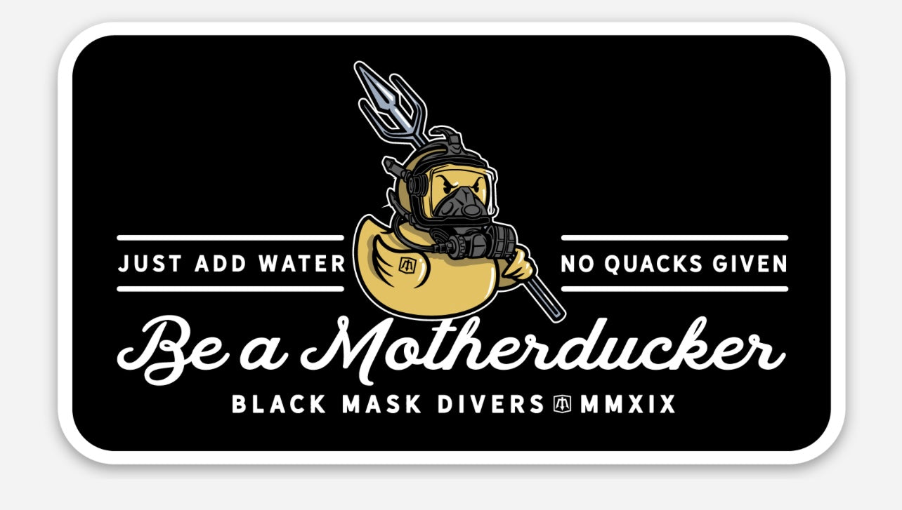 Black Mask Divers Motherducker Sticker