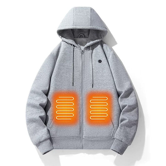 LITEGUEST 5-Zone USB Heated Hoodie Heated Zip-up Hooded Sweatshirt