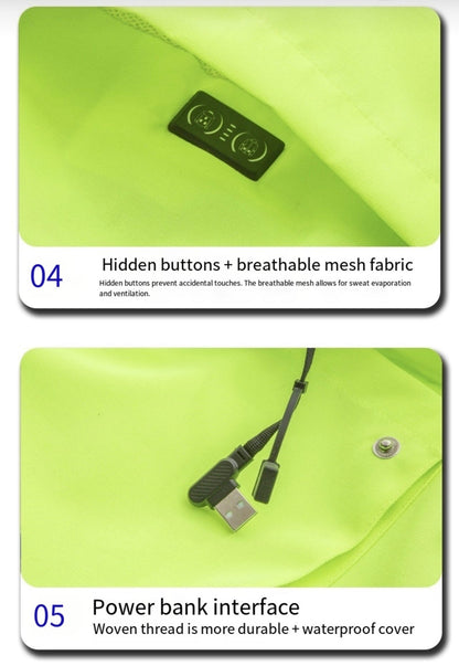 LITEGUEST USB Heated Reflective Waterproof Work Jacket For Winter