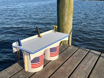 Made in the USA | Premium Double Bucket 33" Raised Fillet Table Cutting Board